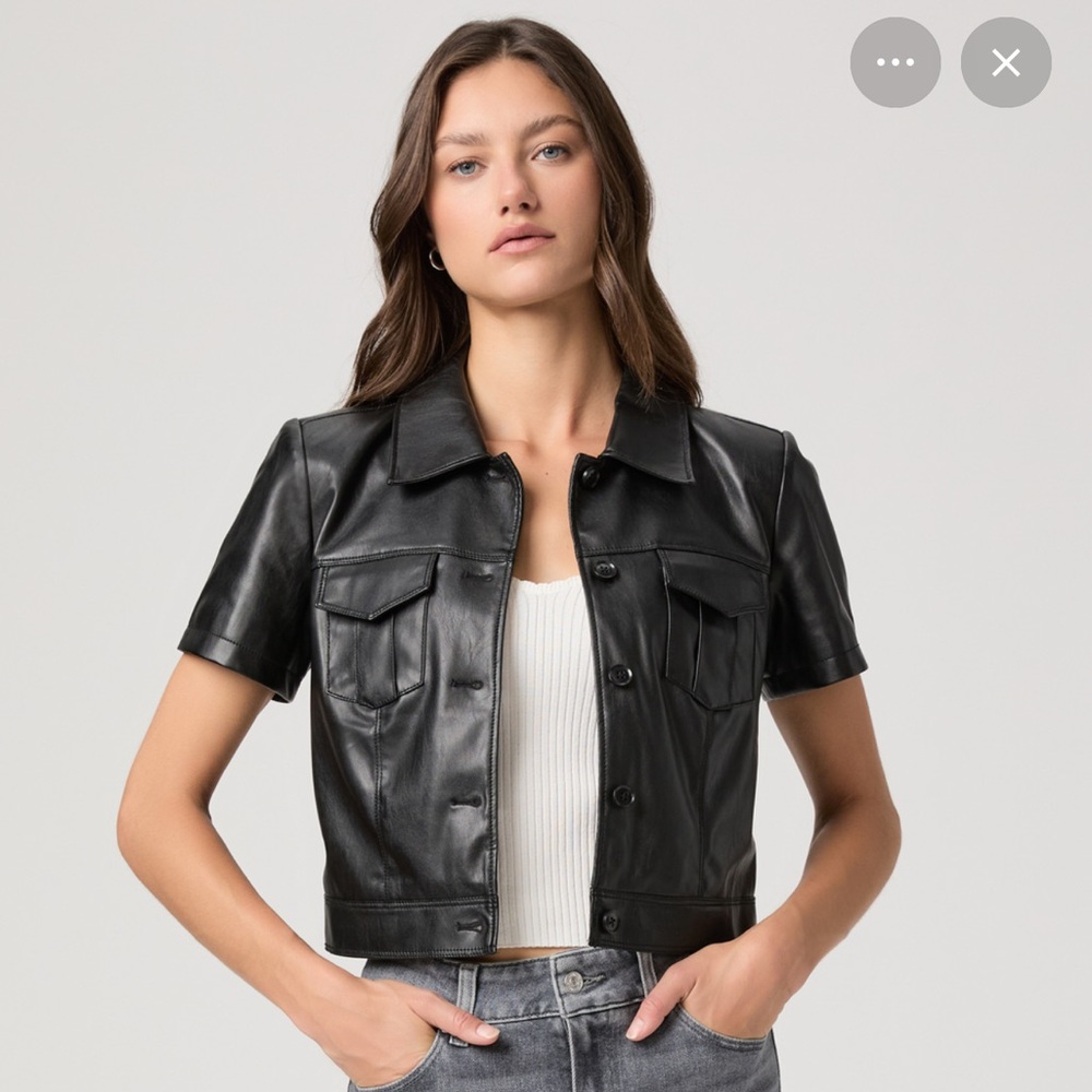 Paige Angelique Vegan Leather Short Sleeve Jacket